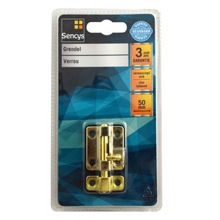 Sencys Deurgrendel - Gepolijst Messing - 50 Mm