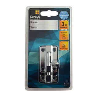 Sencys Deurgrendel - Verchroomd Zink - 70 Mm