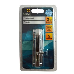 Sencys Tuinpoortgrendel Verchroomd Messing 75mm