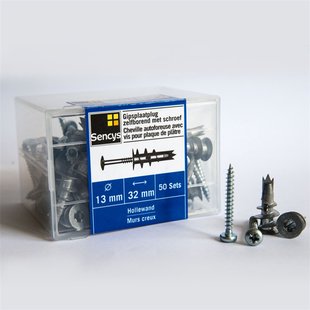 Sencys Plug Voor Gipsplaat Zelfborend Zink - Diam. 13x32mm - 50 Stuks