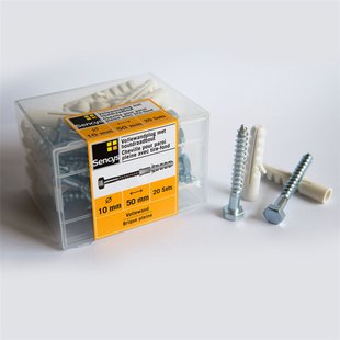 Sencys Vollewandplug Met Houtdraadbout Kunststof - Diam. 10x50mm - 20 Stuks