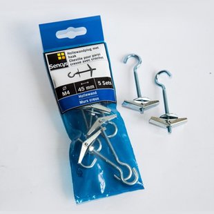 Sencys Hollewandplug Met Haak Staal - Diam. 4x45mm - 5 Stuks
