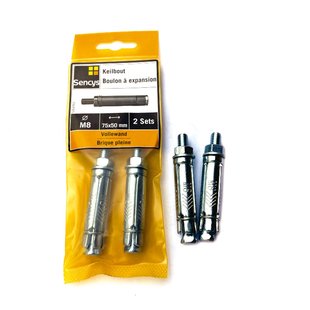 Sencys Keilbout Staal - Diam. M8x75mm - 2 Stuks