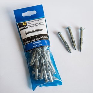 Sencys Hollewandplug Met Bout Staal - Diam. 8x46 Mm - 20 Stuks