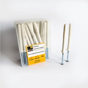 Sencys Kunststof Slagplug - Diam. 8x80mm - 40 Stuks