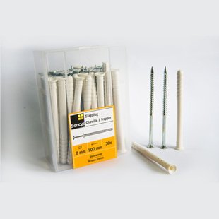 Sencys Slagplug Kunststof - Diam. 8x100 Mm - 30 Stuks