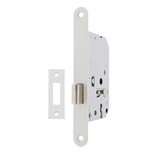 Sencys Kastslot Cilinder + Voorplaat Wit 55mm