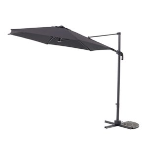Central Park Zweefparasol Vive - D 290cm - Antraciet - 360° Draaibaar 180g/m² Aluminium Mast