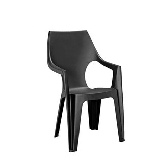 Alibert Tuinstoel Dante Stapelbaar Kunsthars Grafiet 88x56x58cm