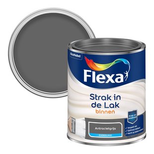 Flexa Strak In De Lak Watergedragen Zijedglans Antraciet 750ml