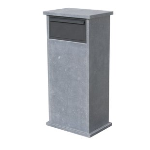 Pakketbrievenbus Palma Parcel - Natuursteen En Staal - Belgische Blauwe Hardsteen - 48x101x34cm