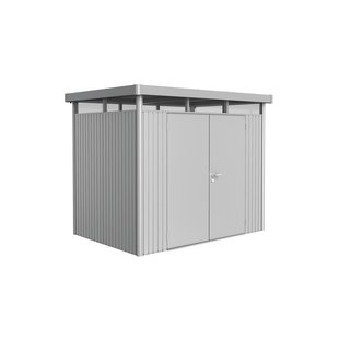 Biohort Metalen Tuinhuis Highline - Zilver Metallic - 275x195cm - Dubbele Deur