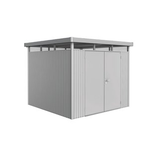 Biohort Metalen Tuinhuis Highline - Zilver Metallic - 275x275cm - Dubbele Deur