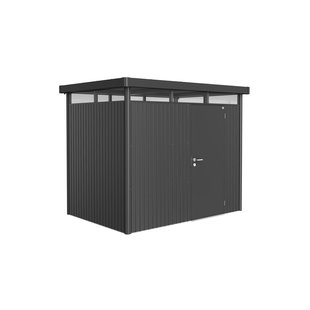 Biohort Metalen Tuinhuis Highline - Donkergrijs Metallic - 275x195cm - Enkele Deur