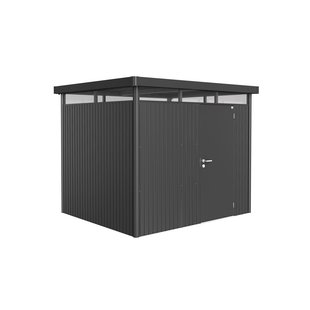 Biohort Metalen Tuinhuis Highline - Donkergrijs Metallic - 275x235cm - Enkele Deur