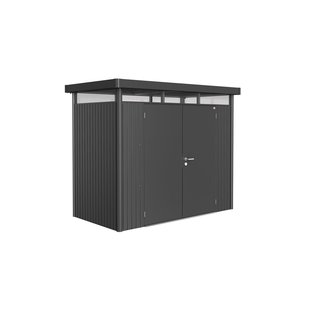 Biohort Metalen Tuinhuis Highline - Donkergrijs Metallic - 275x155cm - Dubbele Deur