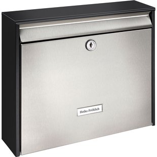 Burg Wachter Muurbrievenbus Oxford 6877 - Staal En Roestvrij Staal - Zwart - 36,2x32,2x10cm