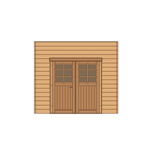 Solid Carport Voorwand Dubbele Deur 270x255cm Voor Carport Basis 4x5m