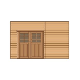 Solid Voorwand Dubbele Deur Links Hout 390cm