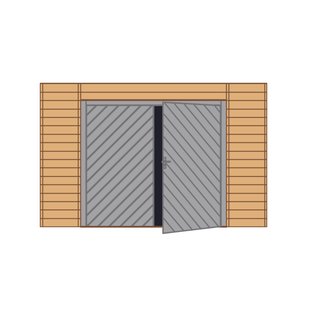 Solid Voorwand Met Dubbele Garagedeur ‘s7742’ Hout 390 X 245 Cm Voor Basis 5x5