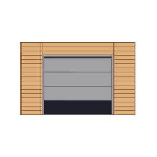 Solid Voorwand Met Sectionale Garagedeur ‘s7743’ Hout 390 X 245 Cm Voor Carport Basis 5x5m