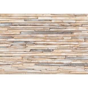 Fotobehang Whitewashed Wood - Beige - 2,54m X 368cm