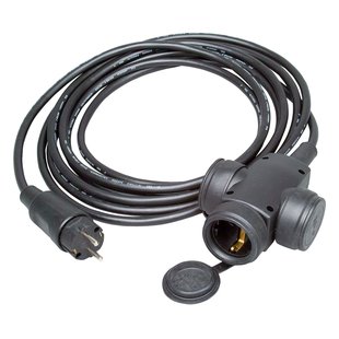 Kopp Verlengsnoer 3-voudig Zwart 5 Meter