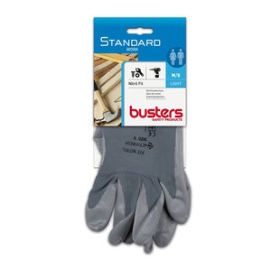 Busters Handschoenen Nitril Fit Nylon Grijs M8