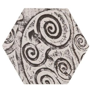 Esagono Wandtegel - Wit/antraciet - Glanzend - 25,8x29 Cm - 1,00 M²