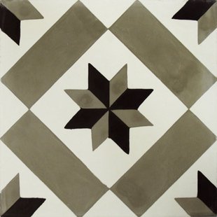 Vintage Tegel Kashba - Wit Grijs Zwart - Cement - 20x20 Cm - 0,52 M²