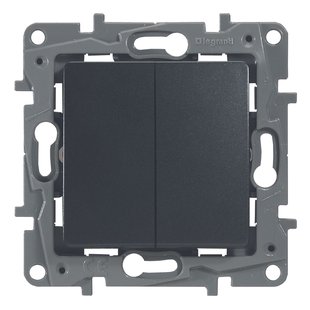 Legrand Dubbele Schakelaar Niloe Inbouw 2 Richtingen Antraciet