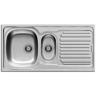 Nord Inox Spoelbak Aurore 1 Kom + 1/2 Kom + Afdruipplaat Roestvrij Staal