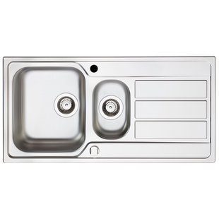 Spoelbak Athena 1,5 Bak 100x50cm Met Afdruiprek Rvs