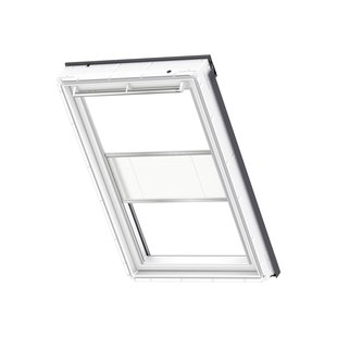 Velux Duo Verduisterend Dakraam Rolgordijn Met Plissé Sk08 1025s Wit