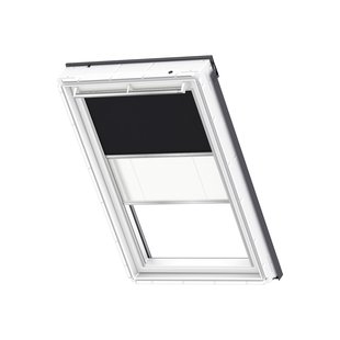Velux Duo Verduisterend Dakraam Rolgordijn Met Plissé Sk06 3009s Zwart