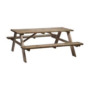 Picknicktafel + Banken 4 Personen Hout 150x150cm