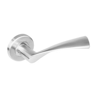 Intersteel Deurkruk Op Rozet Vlinder - Roestvrij Staal - Rvs Geborsteld - Diam. 53 Mm