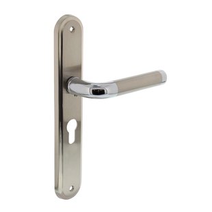 Intersteel Deurkruk Op Schild Agatha - Zamak - Mat Chroom Nikkel - Cilindergat - Hart-op-hart Afstand 55 Mm