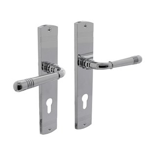 Intersteel Deurkruk Op Schild Helena - Messing - Chroom - Cilindergat - Afstand 72 Mm