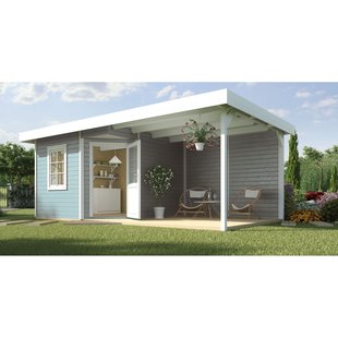 Weka Tuinhuis Met Overkapping 213 Type B Gr2 Grijs 298x601cm