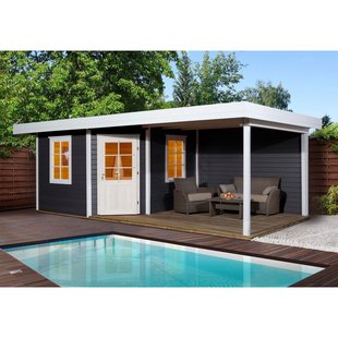 Weka Tuinhuis Met Overkapping 213 Type B Gr2 Antraciet 298x601cm