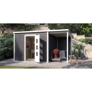 Weka Tuinhuis 413a - Antraciet/wit - 244x450cm