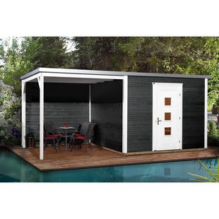 Weka Tuinhuis Met Overkapping 413 Type B Gr1 Antraciet 250x546cm