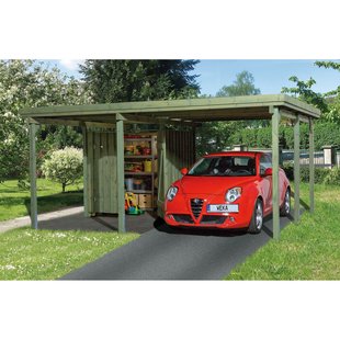 Weka Carport 607 Gr.1 + Berging 389x478cm