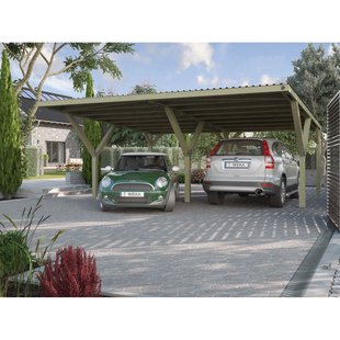 Weka Y-carport 612 Met Stalen Dak 588x362cm
