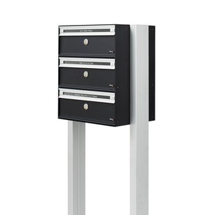 Brievenbusunit Pc2-3 - 3 Stuks - Staal En Aluminium - Zwart - 48x158x31cm