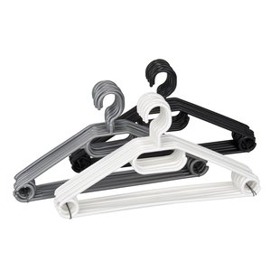 Wenko Kledinghangers Easy Grijs/zwart/wit 10 Stuks
