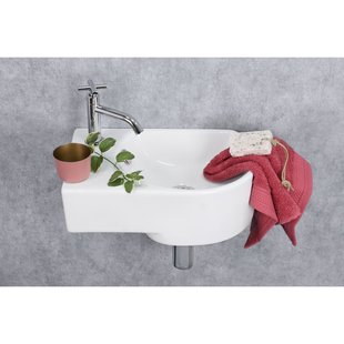 Fonteinset (links) Apollo Keramiek Wasbak Wit 41 X 27 X 14 Cm