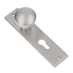 Ami Deurkruk Op Schild Knop Recht - Aluminium - Cilindergat - Afstand 55 Mm