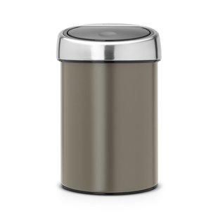 Brabantia Wandafvalemmer Touch Bin 3l Platinum Grijs